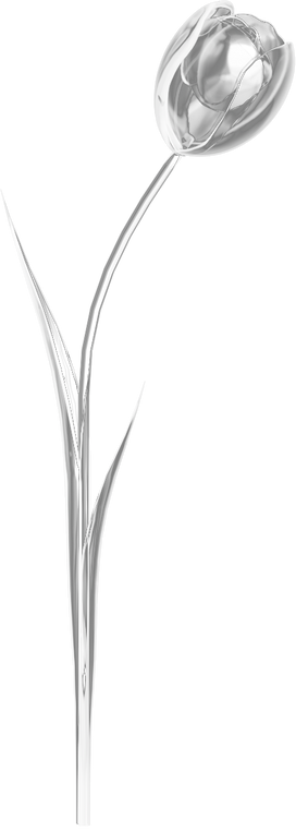 3D Y2K Metallic Tulip